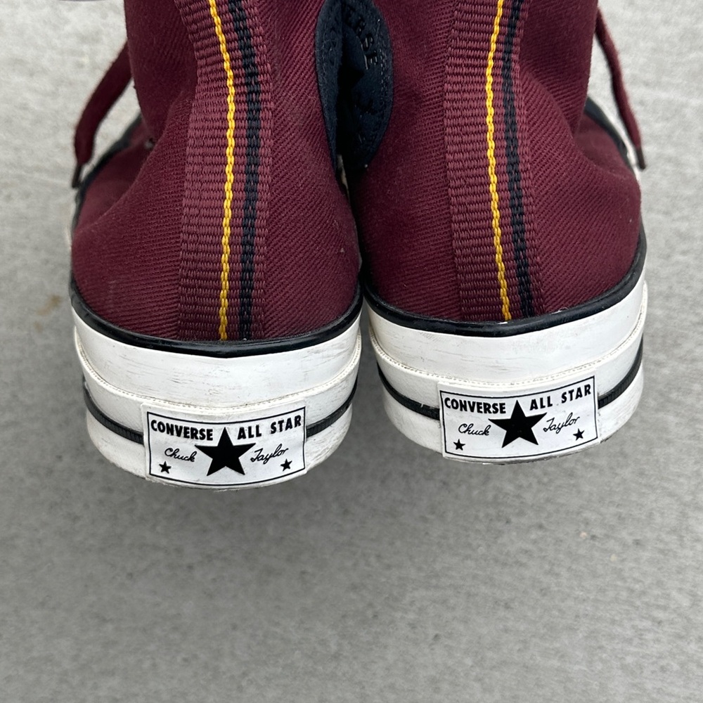 Converse Chuck 70 Burgundy High-Top Sneakers Mixed Materials - Picture 7 of 8